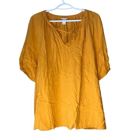 Ava & Viv Mustard V-Neck Blouse Size 1X - Picture 1 of 10